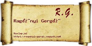Ragányi Gergő névjegykártya